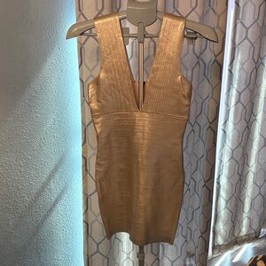 REVOLVE Metallic Gold Mini Dress